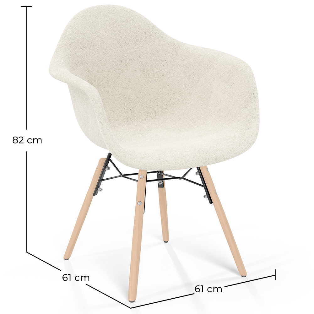 Stuhl mit Armlehnen - Gepolstert Bouclé - Skandinavisch - Esszimmer, Büro oder Warteraum - Nordika image 10