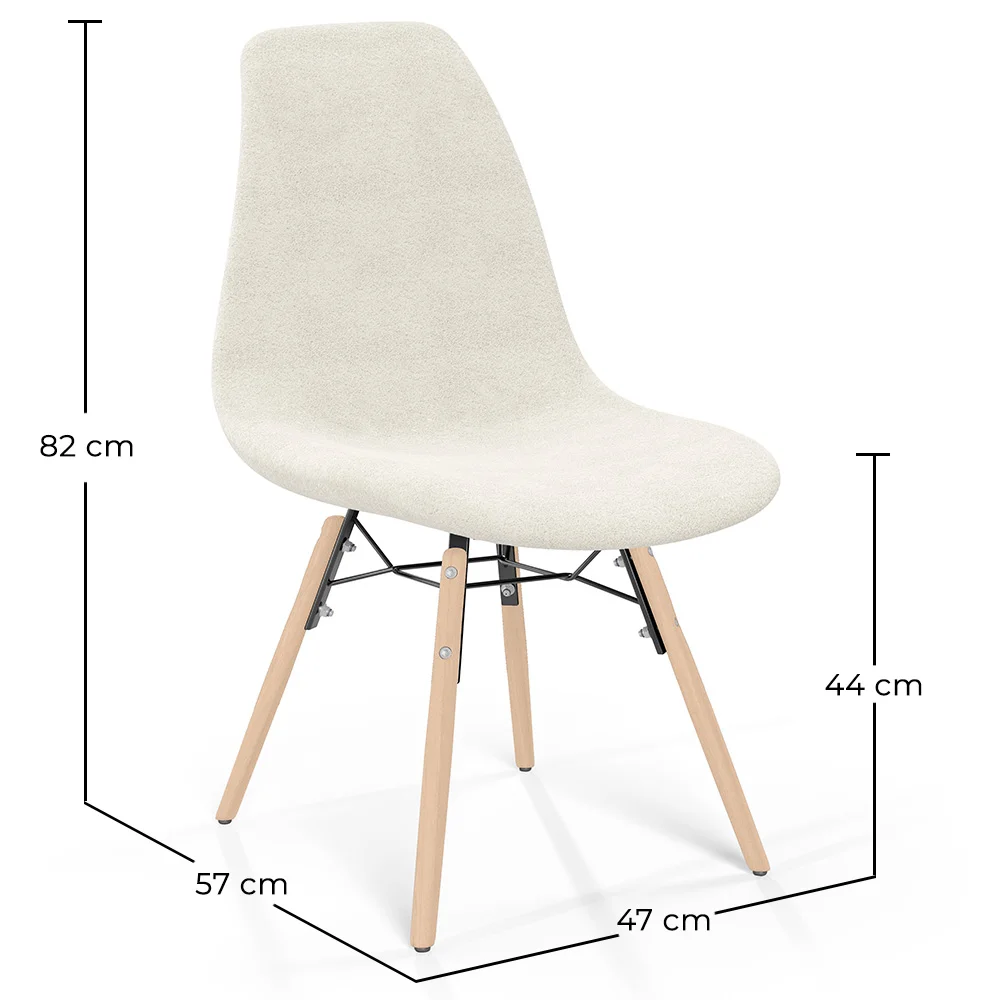 Esszimmerstuhl skandinavisch gepolstert in Bouclé – Esszimmer oder Schreibtisch - Skögur image 10