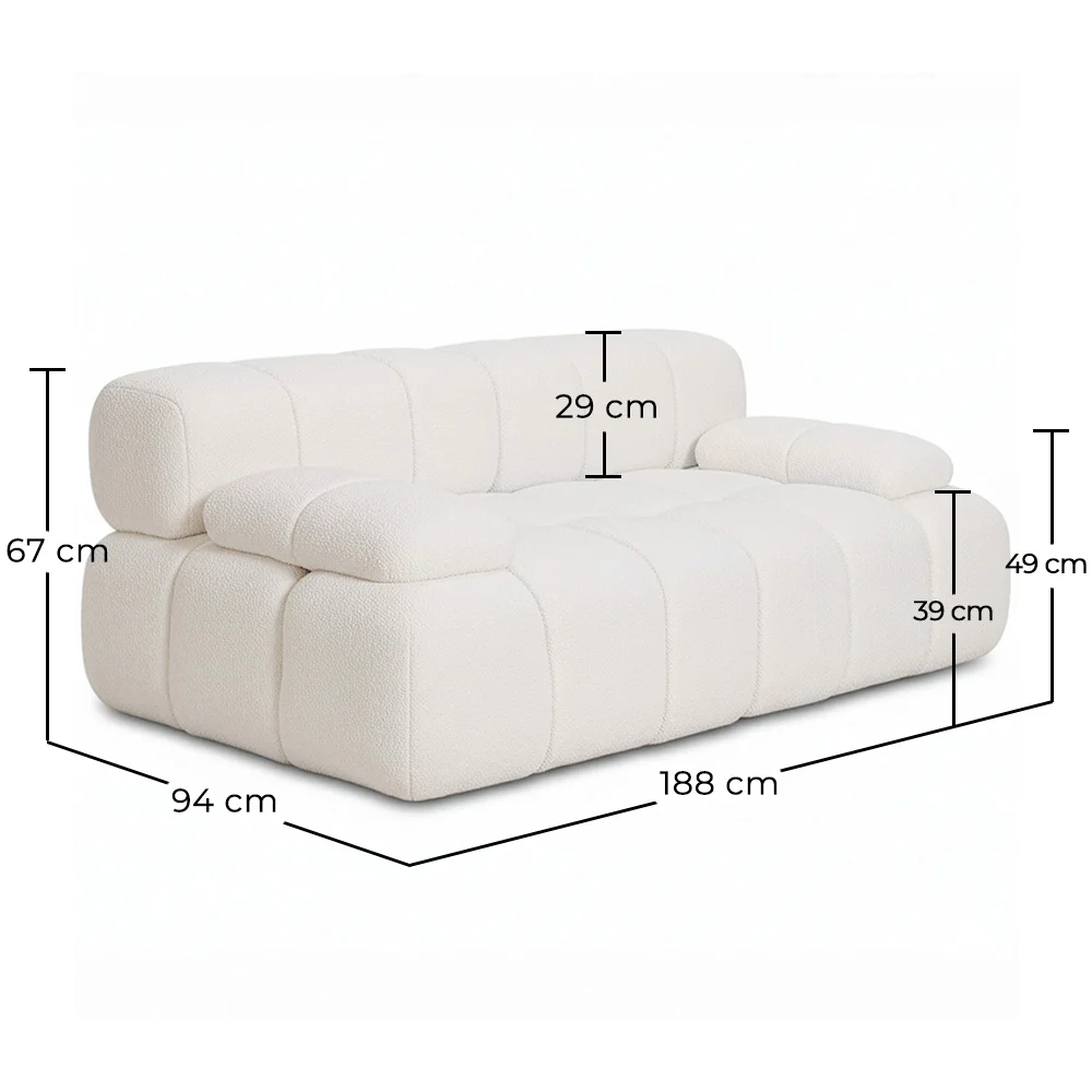 Modulares Sofa Gepolstert in Bouclé Stoff – 2/3 Sitzer – Bianca image 10