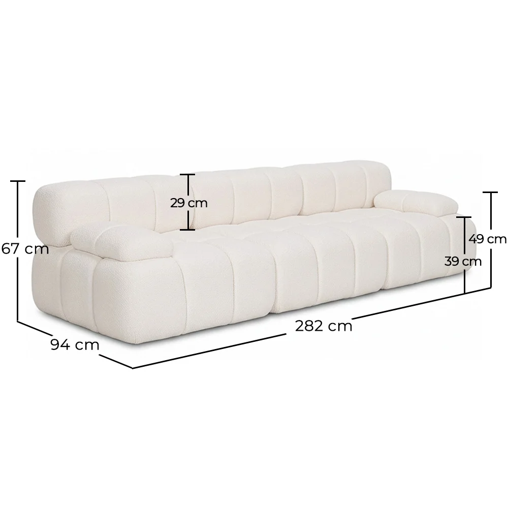 Modulares Sofa gepolstert in Bouclé-Stoff - 3/4-Sitzer - Bianca image 10