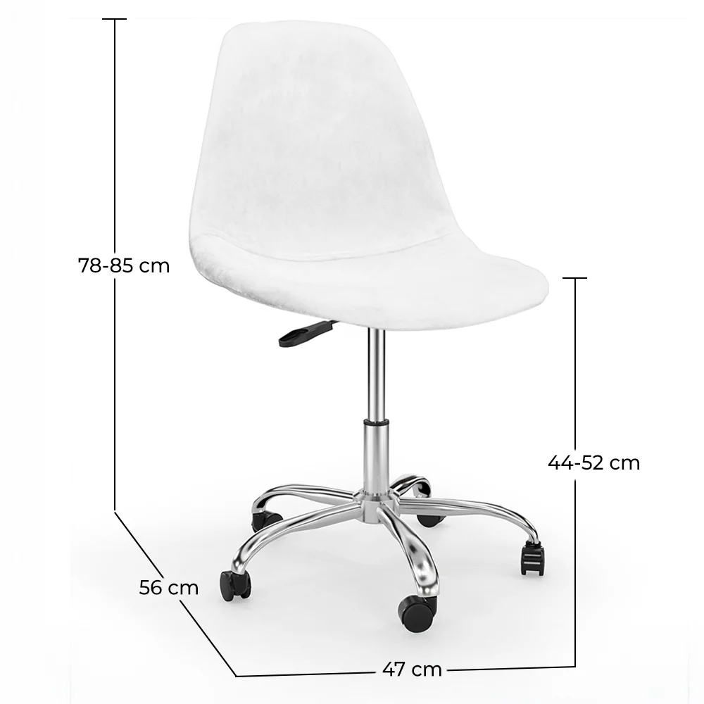 Bürostuhl Drehbar mit Rollen – Samtpolsterung – Stahlbeine - Denisse image 10