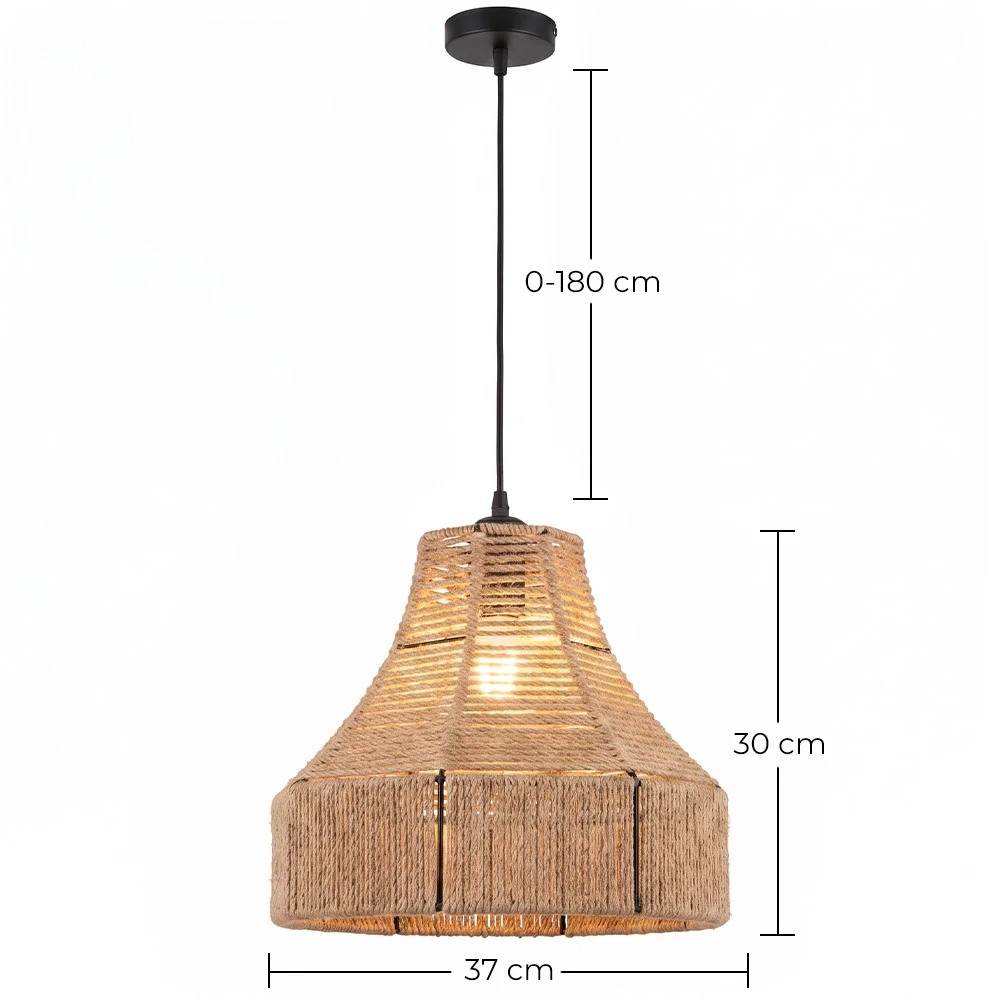 Pendelleuchte Naturseil und Metall – Boho-Stil – Handgefertigtes Design – Lorena image 10