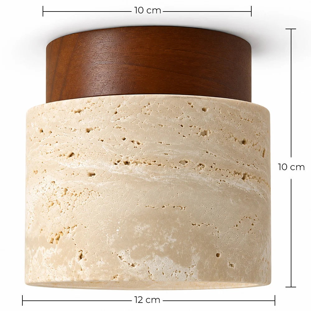 Deckenleuchte – Deckenbündig – Holz & Travertin – Léonie image 10