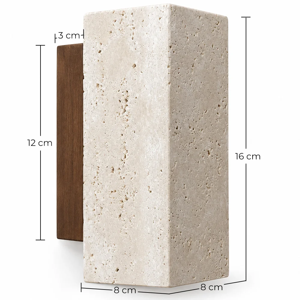 Wandleuchte – Wandleuchte aus Holz & Travertin – Violette image 10