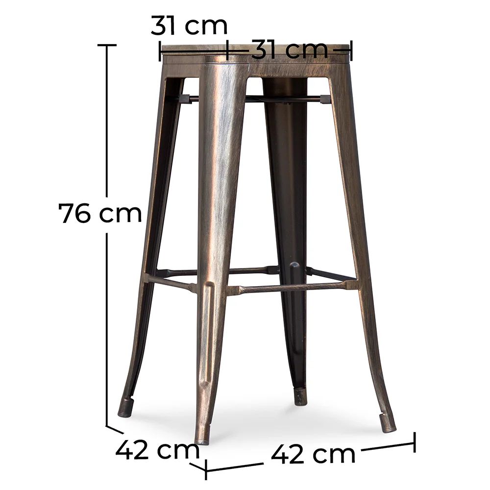 Barhocker im Industriedesign - Holz & Stahl - 76cm - Stylix image 10