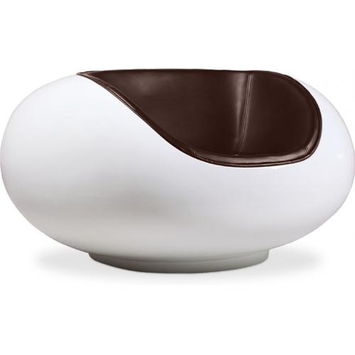 Pastil Stuhl Eero Aarnio - Weiße Glasfaser - Leder