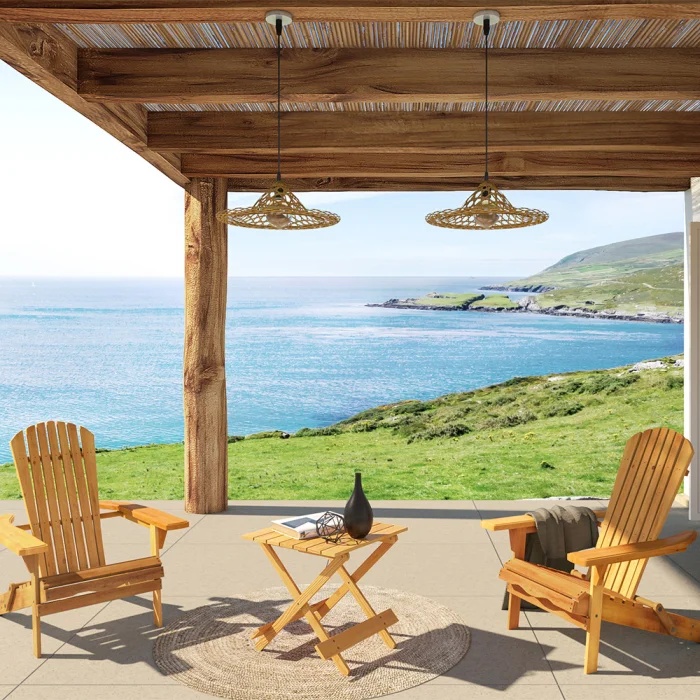 Adirondack Klappstuhl Aus Holz – 2er Set, Faltbar Für Garten & Terrasse