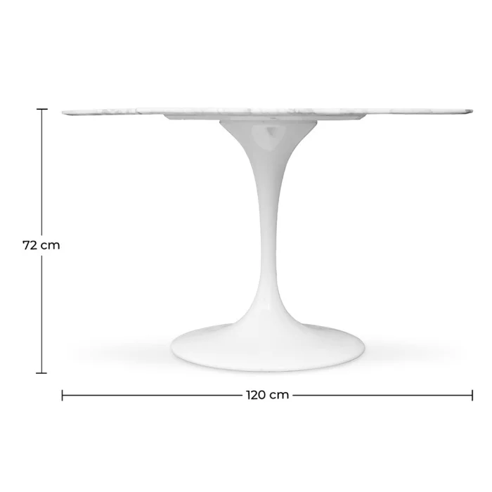 Esstisch Rund - 120cm - Marmor - Tulip