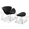 Designer Sessel mit Fußstütze - Bezug - Chunk image 7