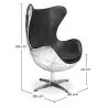 Design-Sessel mit Armlehnen - Ei-Design - Leder und Metall - Cocoon image 7