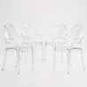 Packung mit 4 Esszimmerstühlen - Transparent - Design mit Armlehnen - Arthur image 7