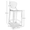 Barhocker mit Rückenlehne - Transparentes Design - 65cm - Victoria Queen image 7