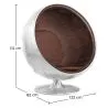 Design-Sessel in Kugelform - Aviator-Stil - Bezogen - Baller image 7