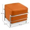 Quadratischer Fußhocker - Bezug aus Kunstleder - Kart image 7