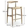 Boho Bali Design Barhocker - Holz - 75cm - Elb image 7