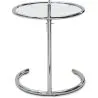 Verstellbarer runder Beistelltisch - Glas und Stahl - Lake image 7