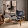 Design-Sessel mit Armlehnen - Holz und Leder - Captain image 7