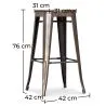 Barhocker im Industriedesign - Holz & Stahl - 76cm - Stylix image 7