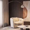 Gewölbte Metall-Stehlampe mit rundem Marmorfuß – Arko image 7