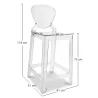 Barhocker mit Rückenlehne - Transparentes Design - 75cm - Victoria Queen image 7
