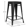 Barhocker im Industriedesign - Stahl matt - 60cm - Stylix image 7