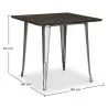 Quadratischer Esstisch - Industriedesign - Holz und Metall - Stylix image 7