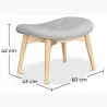 Hocker aus Leinen - Skandinavisches Design - Holz - Kontor image 7