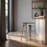 Barhocker - Industriedesign - Holz & Stahl - 60cm -Stylix image 7