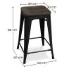 Barhocker - Industriedesign - Holz & Stahl - 60cm -Stylix image 7