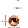 Deckenlampe - Pendelleuchte im Kugeldesign - 40cm - Range image 7