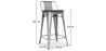 Barhocker im Industriedesign mit Rückenlehne - Holz & Stahl - 60 cm - Stylix image 7