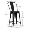 Barhocker mit Rückenlehne - Industriedesign - 60cm - Stylix image 7