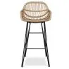 Rattan Barhocker mit Armlehnen - Boho Bali Style - 75cm - Many image 7