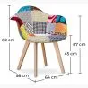  Esszimmerstuhl mit Armlehnen und Patchwork-Bezug - Pixi image 7