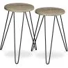 Set aus 2 Beistelltischen - Industriedesign - Holz und Metall - Hairpin image 7