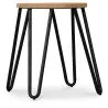Runder Barhocker - Industriedesign - Holz & Stahl - 44cm - Hairpin image 7
