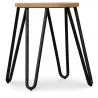 Runder Barhocker - Industriedesign - Holz & Stahl - 44cm - Hairpin image 7