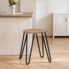 Runder Barhocker - Industriedesign - Holz & Stahl - 44cm - Hairpin image 7