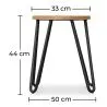 Runder Barhocker - Industriedesign - Holz & Stahl - 44cm - Hairpin image 7