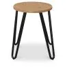 Runder Barhocker - Industriedesign - Holz & Stahl - 44cm - Hairpin image 7