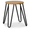 Runder Barhocker - Industriedesign - Holz & Stahl - 44cm - Hairpin image 7
