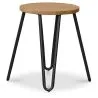 Runder Barhocker - Industriedesign - Holz & Stahl - 44cm - Hairpin image 7