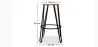 Runder Hocker - Industriedesign - Holz & Metall - 66cm - Hairpin image 7