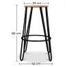 Runder Hocker - Industriedesign - Holz & Metall - 66cm - Hairpin image 7