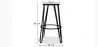 Runder Hocker - Industriedesign - Holz & Metall - 66cm - Hairpin image 7