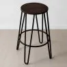 Runder Hocker - Industriedesign - Holz & Metall - 66cm - Hairpin image 7