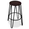 Runder Hocker - Industriedesign - Holz & Metall - 66cm - Hairpin image 7