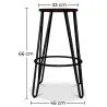 Runder Hocker - Industriedesign - Holz & Metall - 66cm - Hairpin image 7