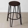 Runder Hocker - Industriedesign - Holz & Metall - 66cm - Hairpin image 7