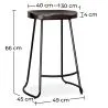 Barhocker - Industriedesign - Holz und Metall - 66 cm - Adriel image 7